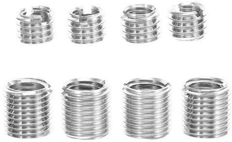 STOBAZA 304 Stainless Steel Self-tapping Threaded Insert Screw Kit, M6 M8 M10 Sizes, Internal and External Thread Nut Sleeves, 8pcs Set for Hardware Repairs and Electronic Assembly