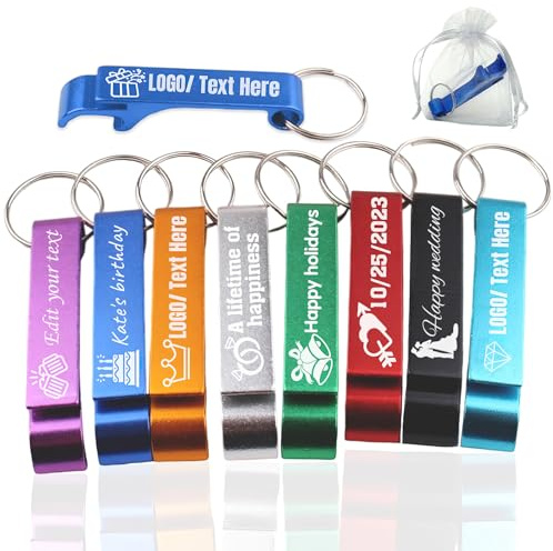 Personalisierter Flaschenöffner-Schlüsselanhänger, personalisierbar, für Hochzeit, Party, Gastgeschenke, personalisierter Flaschenöffner, Schlüsselanhänger