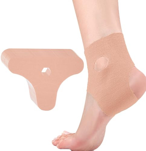 XFSRG 20 Stück Sprunggelenk Kinesiotapes Precut Tape Wasserfestes Elastisches Physio Knöchel Tape für Sport Dauerhafte Unterstützung (Hautfarbe)