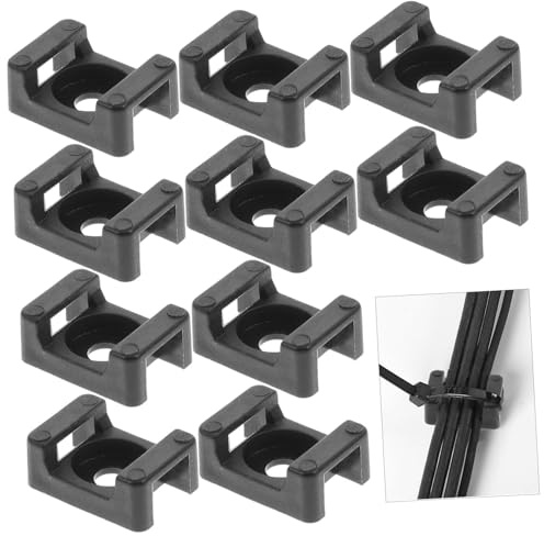 BRIGHTFUFU 500 pièces Support de Câble Plastique Noir Base de Montage Type Selle pour Serre-câbles Organiseur de Fils Électriques Embase pour Fixation Rapide de Câbles pour Maison Bureau et