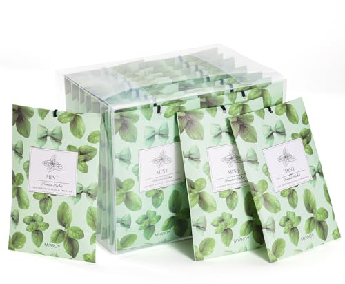 MYARO 20 Pack Peppermint Scented Sachets for Drawer Closet & Car - Mint Air Freshener Bags for Small Space, Storage Bag, Trash Cans Home Fragrance