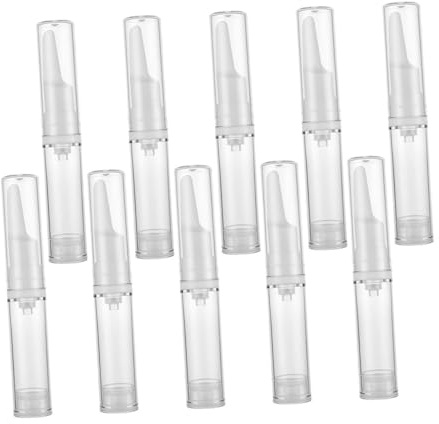 Hohopeti Lot de 10 Flacons-pompes sans Air 5ml en Plastique, Bouteilles Cosmétiques Compactes et Légères pour Voyages et Déplacements