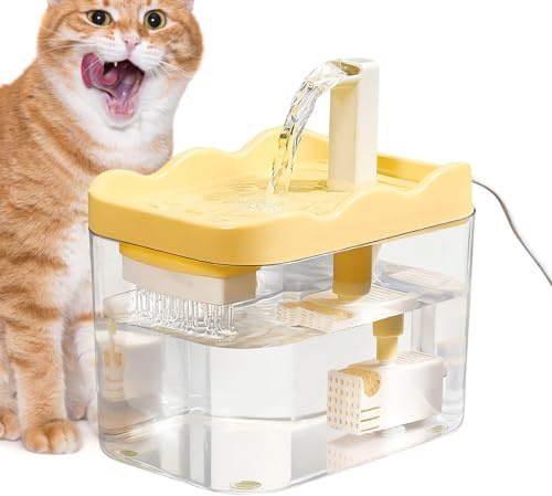 Fuente de agua para gatos – Fuente de agua para gatos, fuente de agua potable para gatos, bomba silenciosa, apagado inteligente, gran capacidad, fuente de agua para gatos para beber gatitos, cachorros