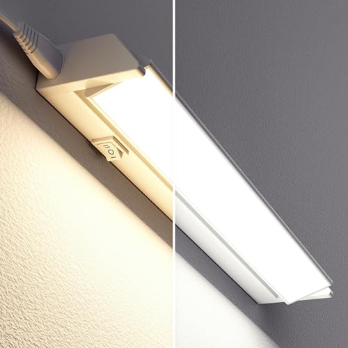 ledscom.de LED Unterbauleuchte LIWO 35cm, schwenkbar, mit Schalter, je 47lm, warmweiß/weiß, 2er Set