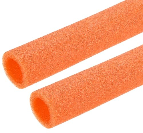QUARKZMAN 2Stk Rohrisolierung Schaumstoff 1m, Ø 28mm, 8.5mm Dick (Orange) | Isolierungs-Rohr-Schaumstoffschlauch für Heizung, Sanitär, Heizungsrohr, Kupferrohr
