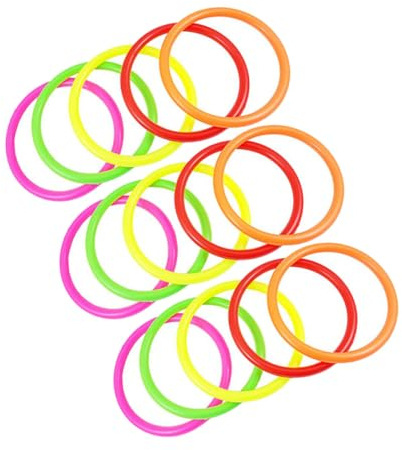 CLISPEED 15 Anneaux de Lancer en Plastique Creux Colorés 15 Cm pour Garçon et Filles, Jeu de Lancer D'anneaux Solide 15 Pièces, Plein Air pour Motricité et Coordination Couleur Aléatoire