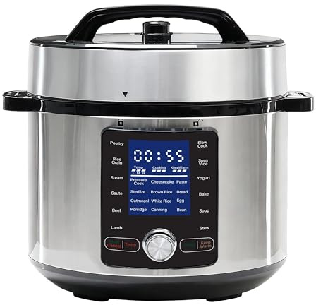 Simple Deluxe 6.34Qt 24-in-1 Electric Multi Cooker, Stainless Steel Pressure Cooker with Non-Stick Pot, Ideal for Slow Cook, Steam, Rice, Bake, Porridge, Meat & Poultry, Dishwasher Safe, Silver