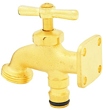 Parkland Solid Brass Hose End Tap for Outdoor and Allotment Use - Outside Water Access