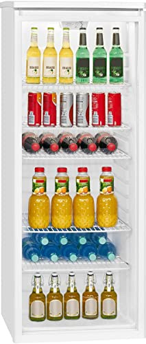 Bomann® Getränkekühlschrank mit Glastür | Kühlschrank mit 259/256L Nutzinhalt & 5 Gitterablagen | Flaschenkühlschrank mit Abtauautomatik & stufenloser Temperaturregelung | KSG 7280.1 weiß
