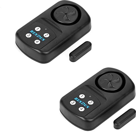 HENDUN Pool Gate Alarm Outdoor Wireless with Remote, 140db Loud, Waterproof Door Alarm Sensor, Kids Safety, Weatherproof Garage Fence Entry Chime (2-Pack)