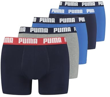 PUMA Boxer, Biancheria Intima Uomo, Blu/Grigio, S