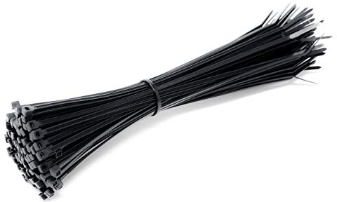 100 Pack of Cable Ties Black | CE Premium UL Nylon Strong Zip Ties, Extra Thick Cable Ties, Bicycle Tie Wrap, DIY Home Garage Office and Workshop | Heavy Duty Self Locking (200 x 2.5mm)