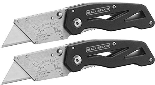 BLACK+DECKER Utility Knife, Folding, 2 Pack (BDHT10001)