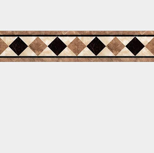 Tapetenbordüre, selbstklebend, braun, Wandaufkleber, Bordüre, abnehmbar, wasserdicht, Tapeten-Aufkleber, Dekoration für Wohnzimmer, Badezimmer, Küche, Fliesen, 10 x 500 cm