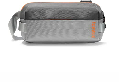 tomtoc Kompakt Sling Bag für Herren Damen, EDC Umhängetasche Schultertasche Crossbody Bag für Neu Switch 2 (2025) oder iPad mini, 3 Liter Brusttasche Bauchtasche für Reise Travel Alltag, Grau