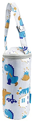LNQ LUNIQI Isolierte Babyflaschentaschen mit Tragegriff, tragbare Reise-Baby-Fütterflaschentasche zum Warmhalten von Milch, isoliert, für Neugeborene, Kleinkinder (grau und schwarz), grau, Modern