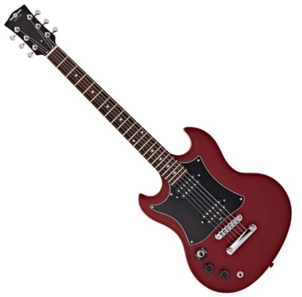 Gear4music E-Gitarre Linkshänder Full Size 4/4 Rot