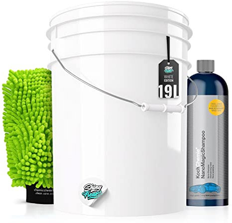 Autowaschset: chemicalworkz Wascheimer (5GAL) + Koch Chemie Nano Magic Shampoo + chemicalworkz Waschhandschuh für die Auto Handwäsche - schonende Reinigung & Pflege für den Lack | 4-teilig