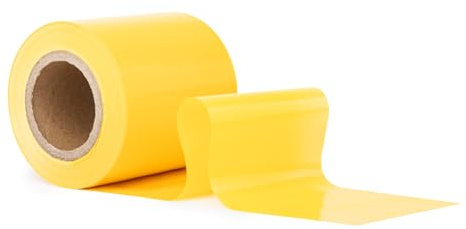 GRIP Eventbasics Cinta de aleteo de colores, 50 m x 70 mm, de polietileno de baja densidad de 50 micras de grosor, cinta de barrera no adhesiva para fiestas, bodas, marcado, decoración, color amarillo