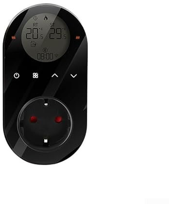 Kabellose temperaturgesteuerte Steckdose, EU-Dual-Sensor-Wandhalterung, Thermostat, WIFI-Kühlung, Temperaturregelung, LCD