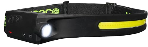 Luceco LED Flexible Head Torch with USB and PIR Motion Sensor, 4 Light Modes, Adjustable, Rechargeable, Suitable for Hard Hats, Inspection Lights, 5W, 350lm, 6500K, LILHF35P65
