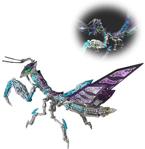 BDJSN Mantis 3D-Metallpuzzle-Sets, mechanisches Mantis-Modell aus Metall zum Selbermachen, 1109 Teile, Steampunk-Konstruktionsspielzeug, Zusammenbau von 3D-Puzzle-Modellornamenten