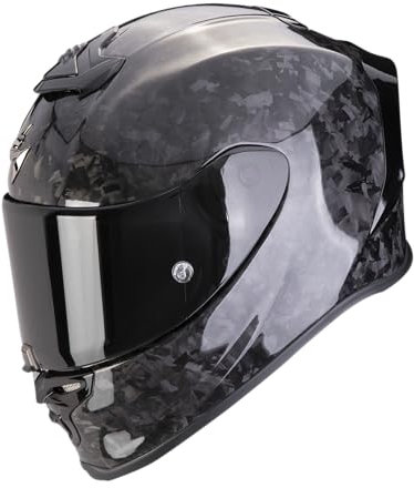 SCORPION Integralhelm für Motorrad, Straße, Rennstrecke, EXO-R1, EVO Onyx Carbon Air, Solid Carbon, Größe XL, ECE 22-06 zugelassen