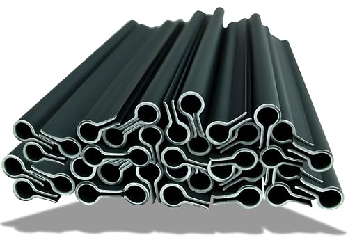 Gardazon Sichtschutzstreifen 19 cm, 60 Stück - PVC Sichtschutzzaun Klemmen, Befestigungsclips für Doppelstabmatte, Klemmschienen für Gartenzaun - Schwarzgrau RAL 7021