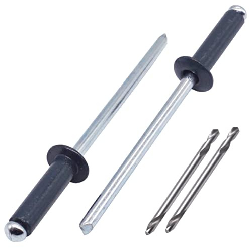 SKIR'CO (800 pcs) Rivets aveugles peints 4,0 x 12 mm, rivets aveugles en aluminium, DIN 7337, tête bombée, mandrin en acier, rivets à éclater (gris anthracite RAL 7016)