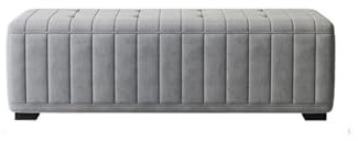 Bettbank Ottomane mit Stauraum, Schlafzimmerbank, Sicherheitsscharnier-Ottomane aus gepolsterten Stoffen, große Stauraumbank for Schlafzimmer, Wohnzimmer (Grau) Schlafzimmerbank (Color : Grigio, Siz