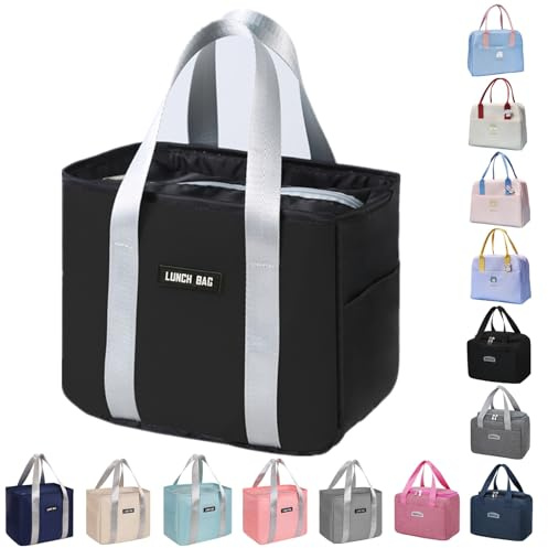 WUWYOUWL - Bolsa de almuerzo con diseño aislada, bolsa de almuerzo reutilizable impermeable bolsa de almuerzo plegable para mujeres, hombres, niños y estudiantes para viajes