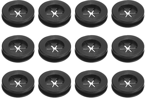 QUARKZMAN 12pz Passacavo 9/16(14mm) ID 5/8(16mm) Guarnizione per Cavi Passacavo in Gomma Gommini Passacavo Elettrico per Firewall Guarnizione per Cablaggio Elettrico, Nero