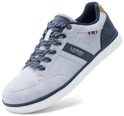 LANGDU Herrsneakers, lediga espadrillos, atletiska, korta fitness- och tennisskor, storlek 41–46, 45 EU