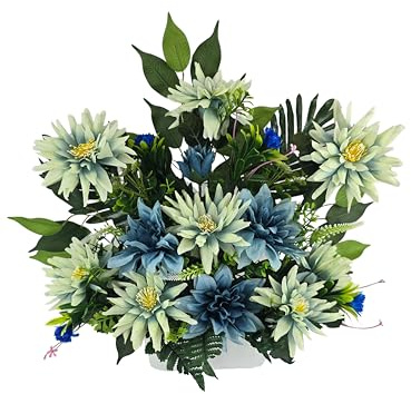 Centro de Flores Cementerio, Iglesia Bodas sepulturas dalias Azules Artificiales 70x20x60