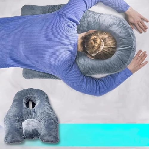 Vitrectomy Eye Surgery Recovery Pillow, Adjustable Stand & 1 Chest Pads, Reversible Face Down Support for Macuhole & Retinal Removal Patients, for Patients During Recovery,60 * 90cm (Grey)