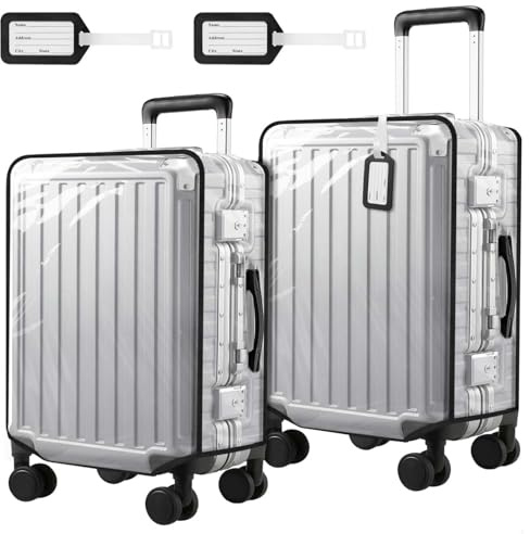 WSSROGY 2 Pack 30 Inch Clear PVC Suitcase Luggage Cover Protectors for Wheeled Luggage