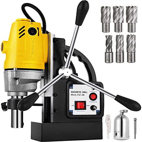 YYLHJW Perceuse magnétique 980W 1100W 1200W, Machine de Forage d'établi électrique pour l'ingénierie de la Structure en Acier MD40 MB23 BRM35 (Md406pcs)