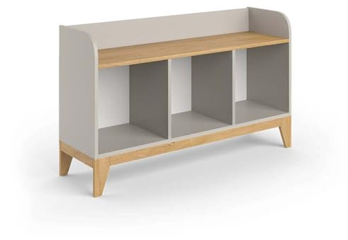 VitaliSpa Kindersitzbank Cashmere-Eiche Malia - 107x64x31 cm hergestellt aus Spanplatte - Kinderregal ideal fürs Kinderzimmer, eine praktische Lösung für die Organisation von Spielzeug