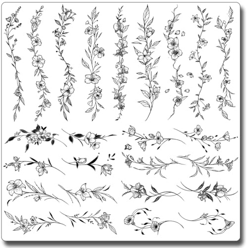 CHARLENT 49 Stück Line Art Temporäre Tattoos Damen, realistische Designs | Minimalistische Fake Tattoos mit Skizzen Motiven, wasserfeste Body Art für Arm, Handgelenk, Bein und Körper