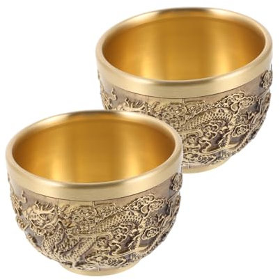 PartyKindom 2piezas Copa Del Dragón Fénix Tazas De Té De Estilo Chino Retro Para Vajilla De Té Decoración Del Hogar u Oficina Obsequio