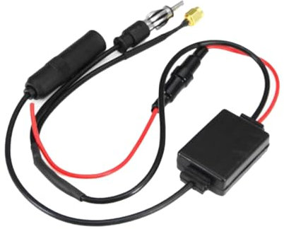 SHINEOFI Antenne FM Voiture Amplificateur Signal Autoradio 12v Noir Usage Automobile Réception Améliorée