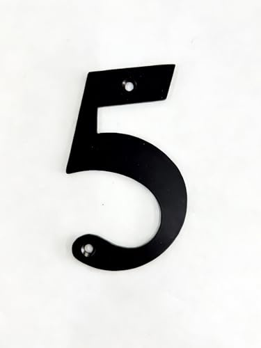 HARDHAWK House Number, No. 5, High Visibility, 1-Pack, Matte Black