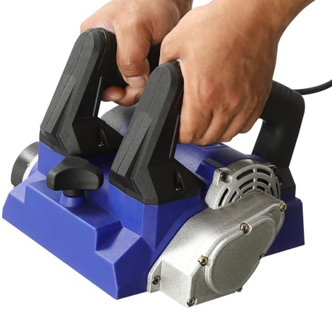 Rabot électrique mural, raboteuse électrique 1300 W, raboteuse à rouleau portable avec câble, 23.8 * 22 * 18.5cm bleu