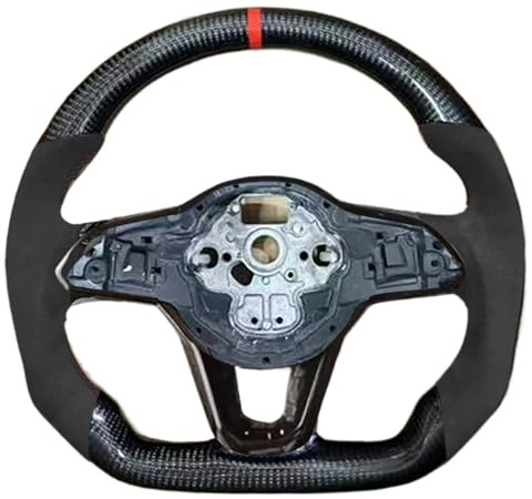 Kompatibel Mit VW Für Golf MK8 Für GTI R Carbonfaser-Lenkradbaugruppe, Individuelles Rennsport-Rad-Innenzubehör Sportlenkräder(Red,Size 1)