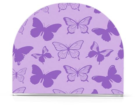 Servilletero acrílico para coche, diseño de mariposas lilas de moda, para comedor al aire libre, servilleteros independientes para decoración del hogar, comedor al aire libre, 1 paquete