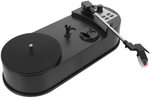 DOITOOL Giradischi Vintage Portatile con Piatto Girevole Lettore di Vinile con Convertitore Mp3 senza PC Altoparlante Integrato per Musica Retrò Anti-Salto per Collezionisti e Uso