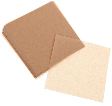 TOYZFRIENDY Feuilles de Papier Sulfurisé Alimentaire pour Hamburgers 10x10 Cm, Lot de 100 Feuilles Carrées Naturelles, Résistant à L'huile L'eau, pour Cuisson au Four, Barbecue et