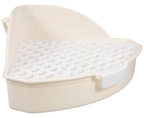 DECOMELODY Dreieckige Kaninchen Toilette aus Abs Leicht und Wiederverwendbar Kleintier Ecktoilette für Hasen und Hamster Geeignet für Küche und Veranda