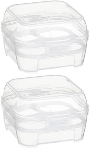 TEHAUX Contenitore per Uova in Plastica 2 Pezzi con 4 Griglie, Scatola Portauova Impilabile Antiurto e Portatile per Frigorifero e Attività All’aperto come Campeggio e Picnic
