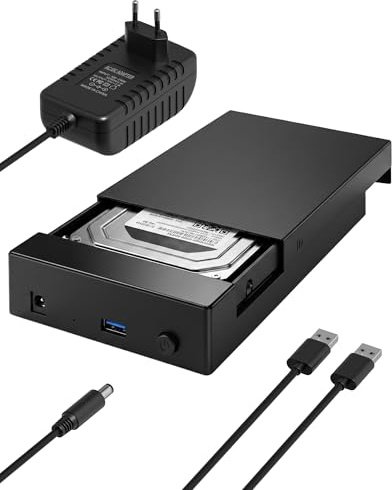 Festplatten Dockingstation, Sanicata USB 3.0 SATA HDD Dock för 2,5 och 3,5 tum SATA HDD/SSD, 5Gbps med UASP Plug & Play, Extern hårddiskadapter för Windows/Mac/Linux